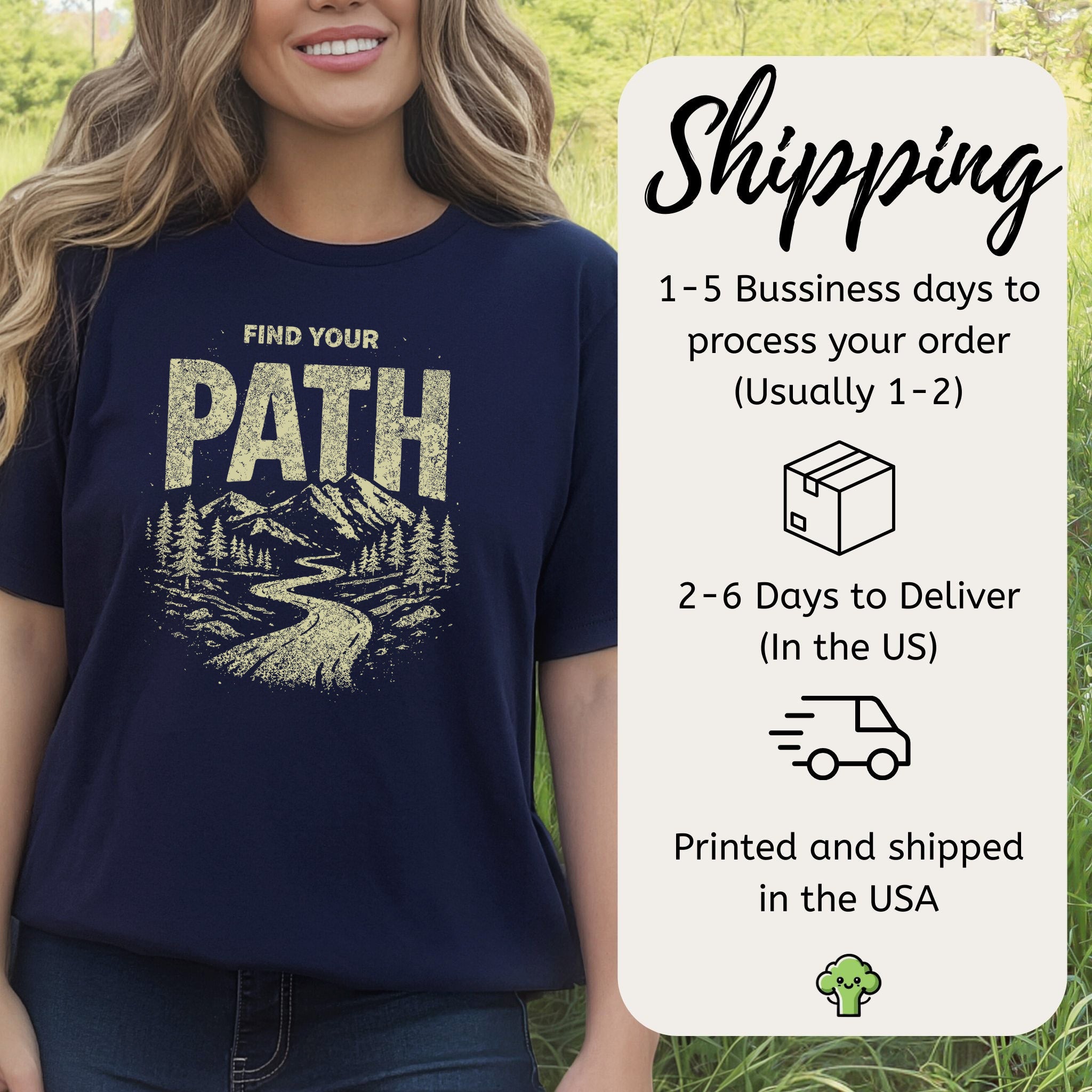 Find Your Path Mountain Forest Adventure Hiking T-Shirt
