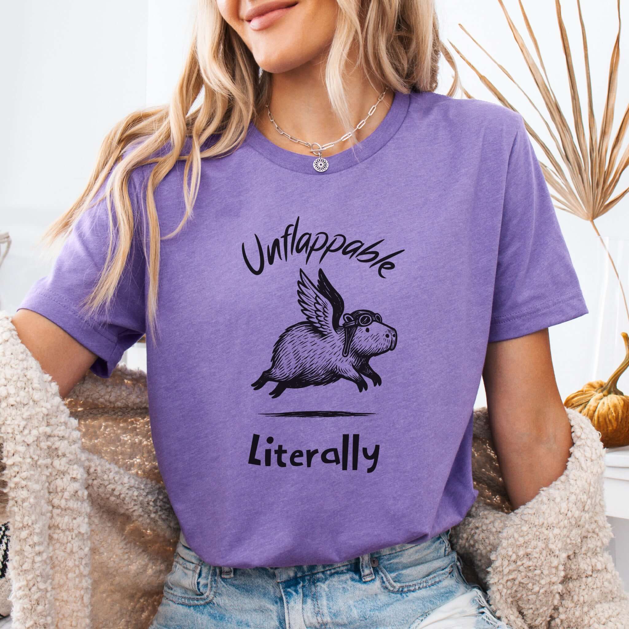 Capybara With Wings Unflappable Pilot T-Shirt
