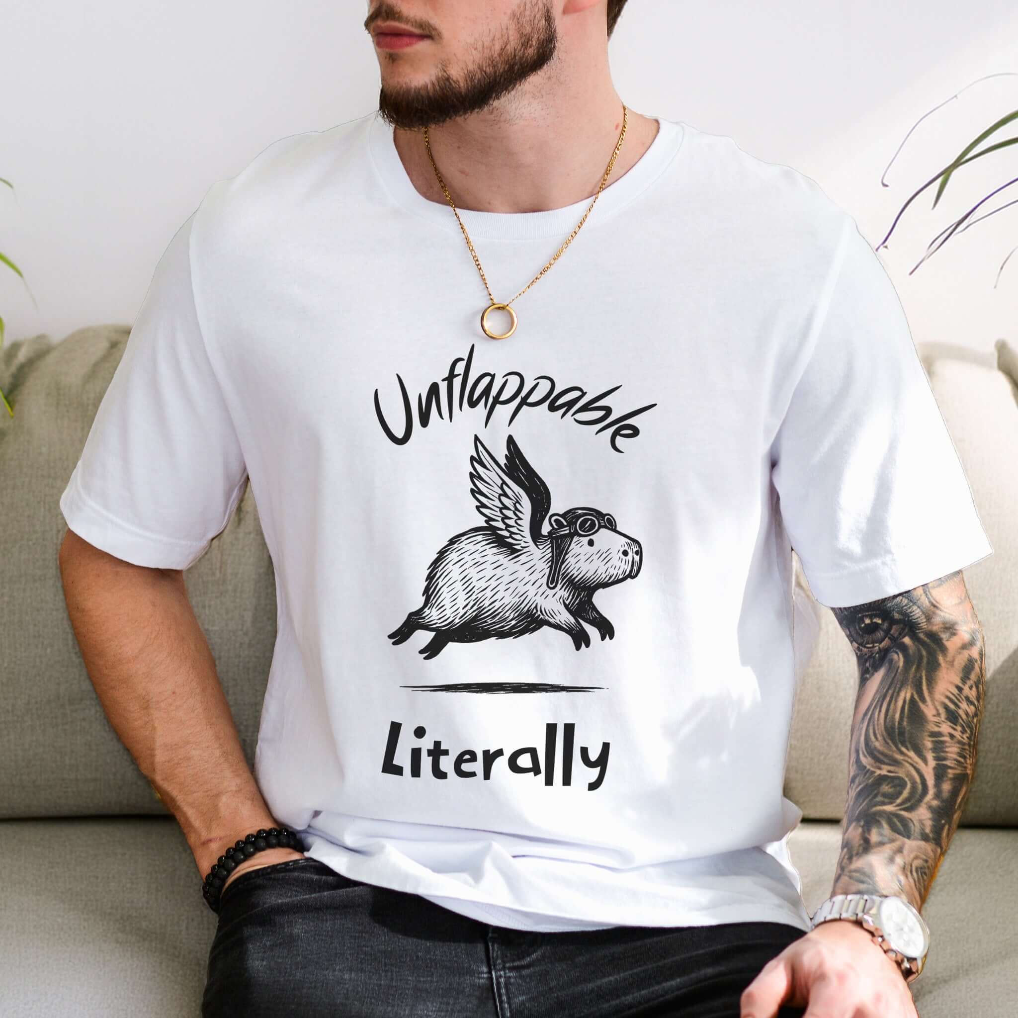 Capybara With Wings Unflappable Pilot T-Shirt