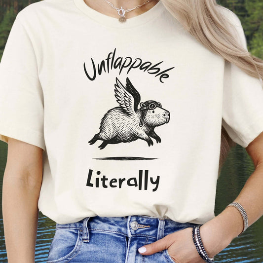 Capybara With Wings Unflappable Pilot T-Shirt