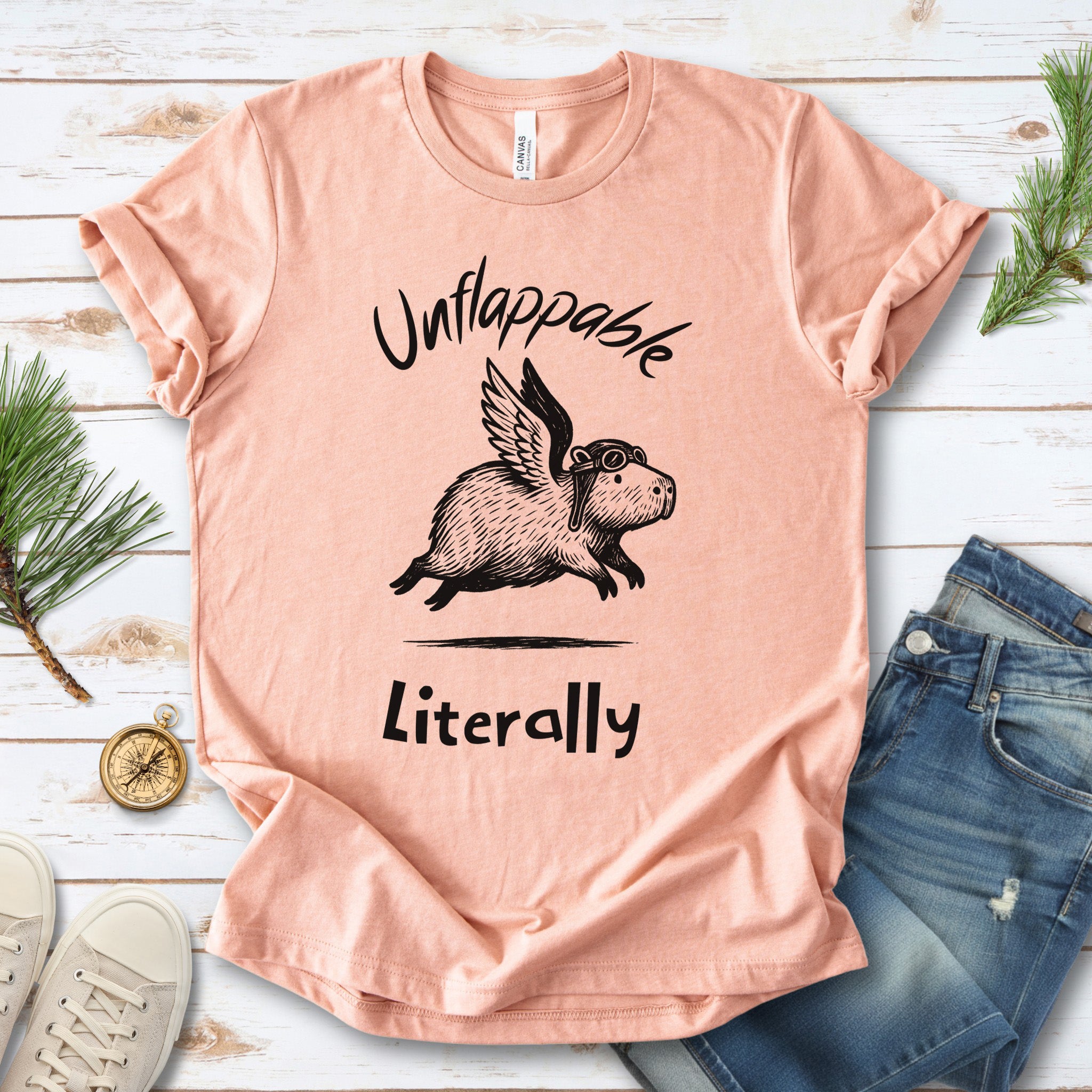 Capybara With Wings Unflappable Pilot T-Shirt