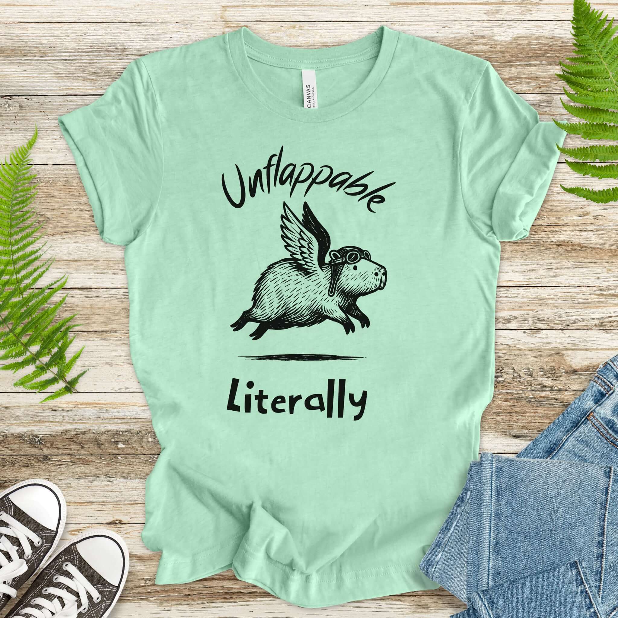 Capybara With Wings Unflappable Pilot T-Shirt