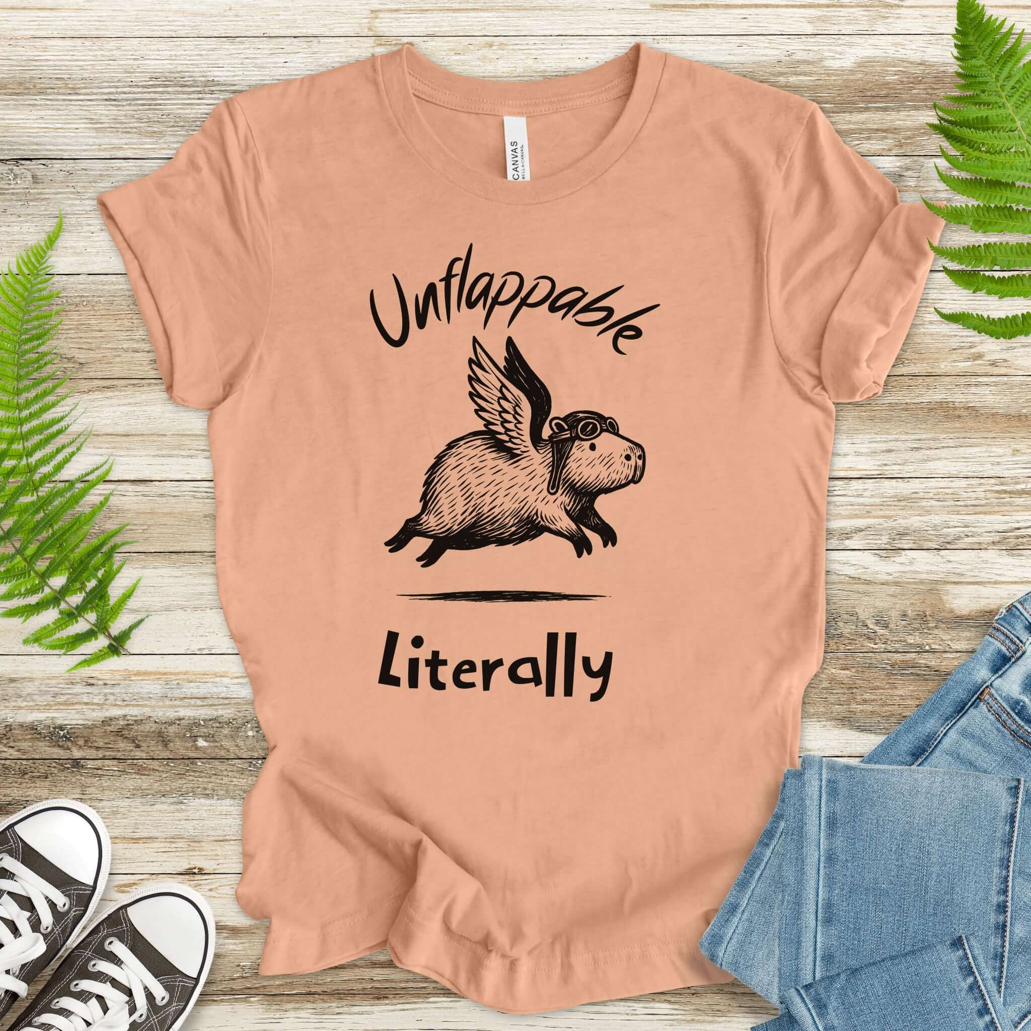 Capybara With Wings Unflappable Pilot T-Shirt