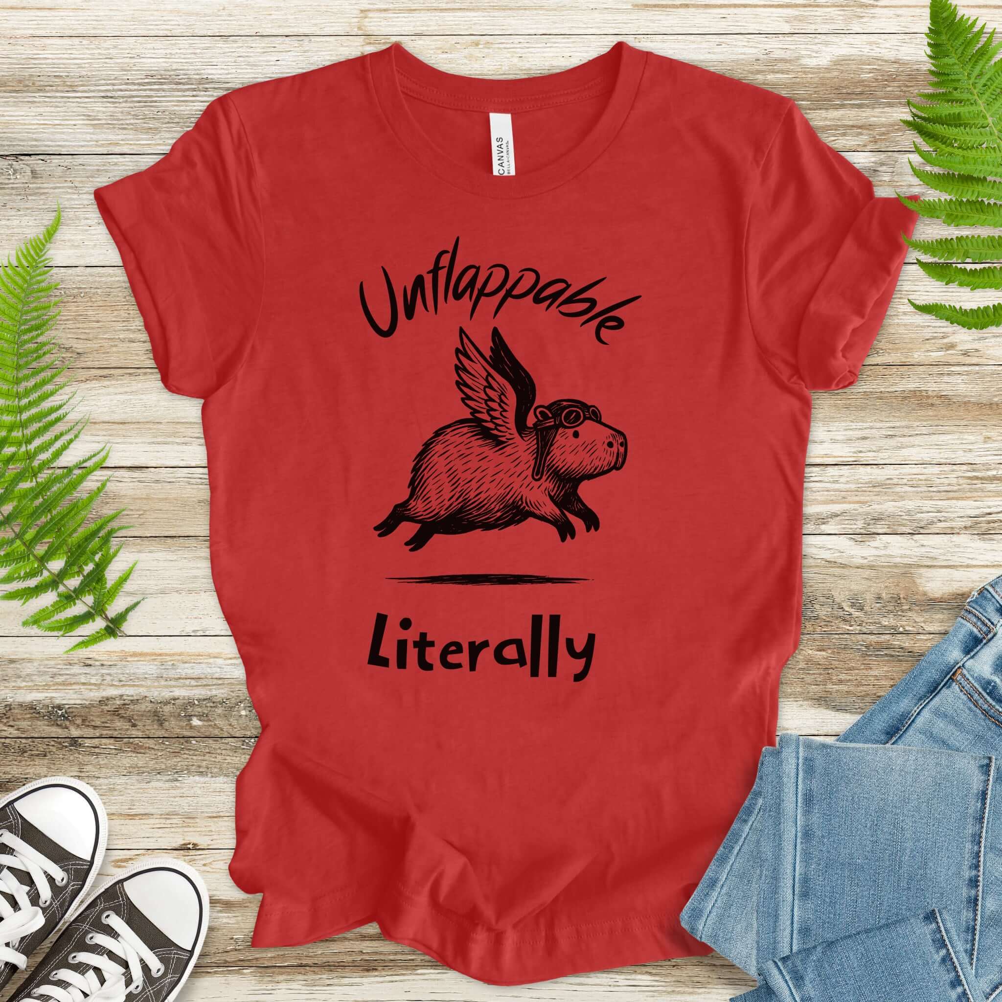 Capybara With Wings Unflappable Pilot T-Shirt