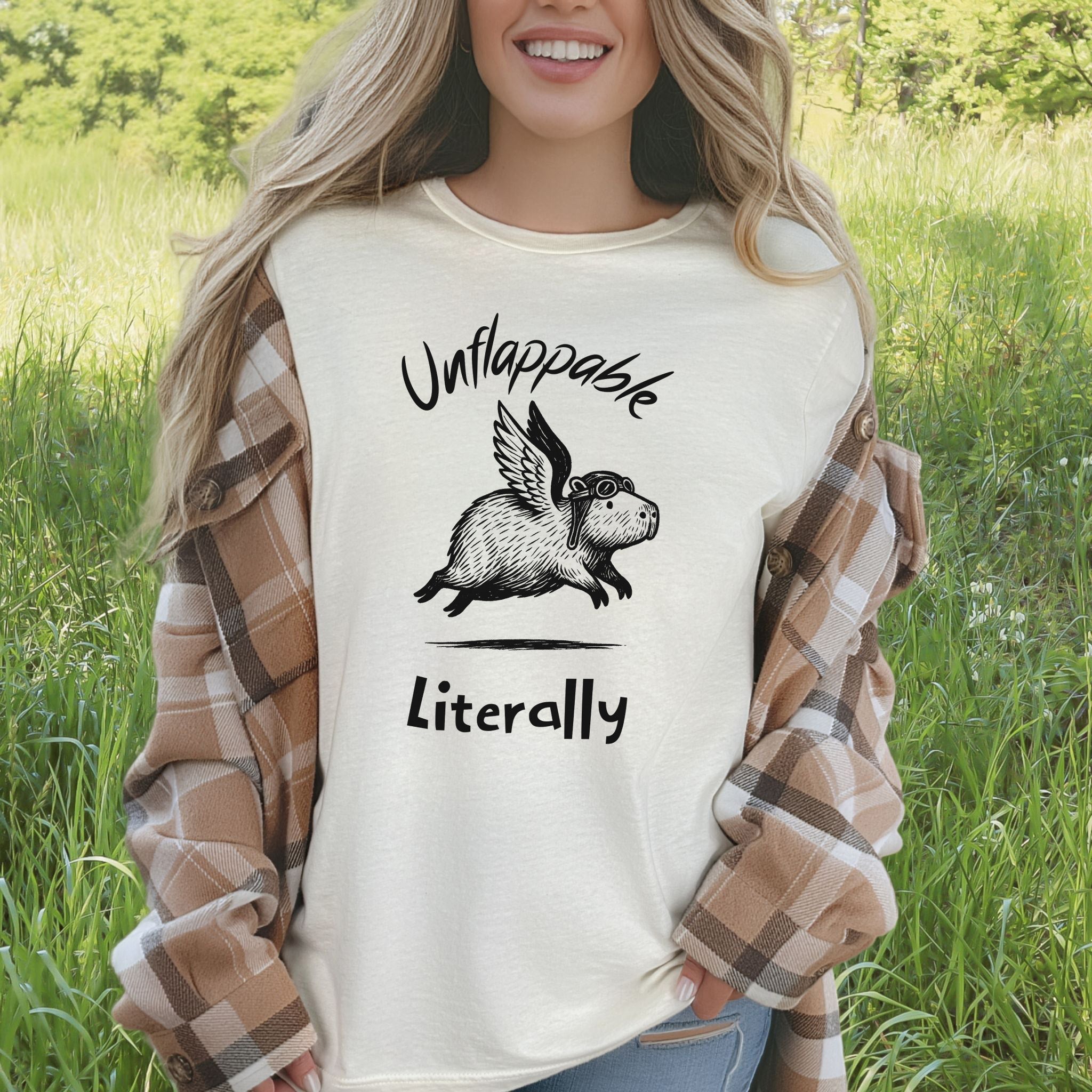 Capybara With Wings Unflappable Pilot T-Shirt