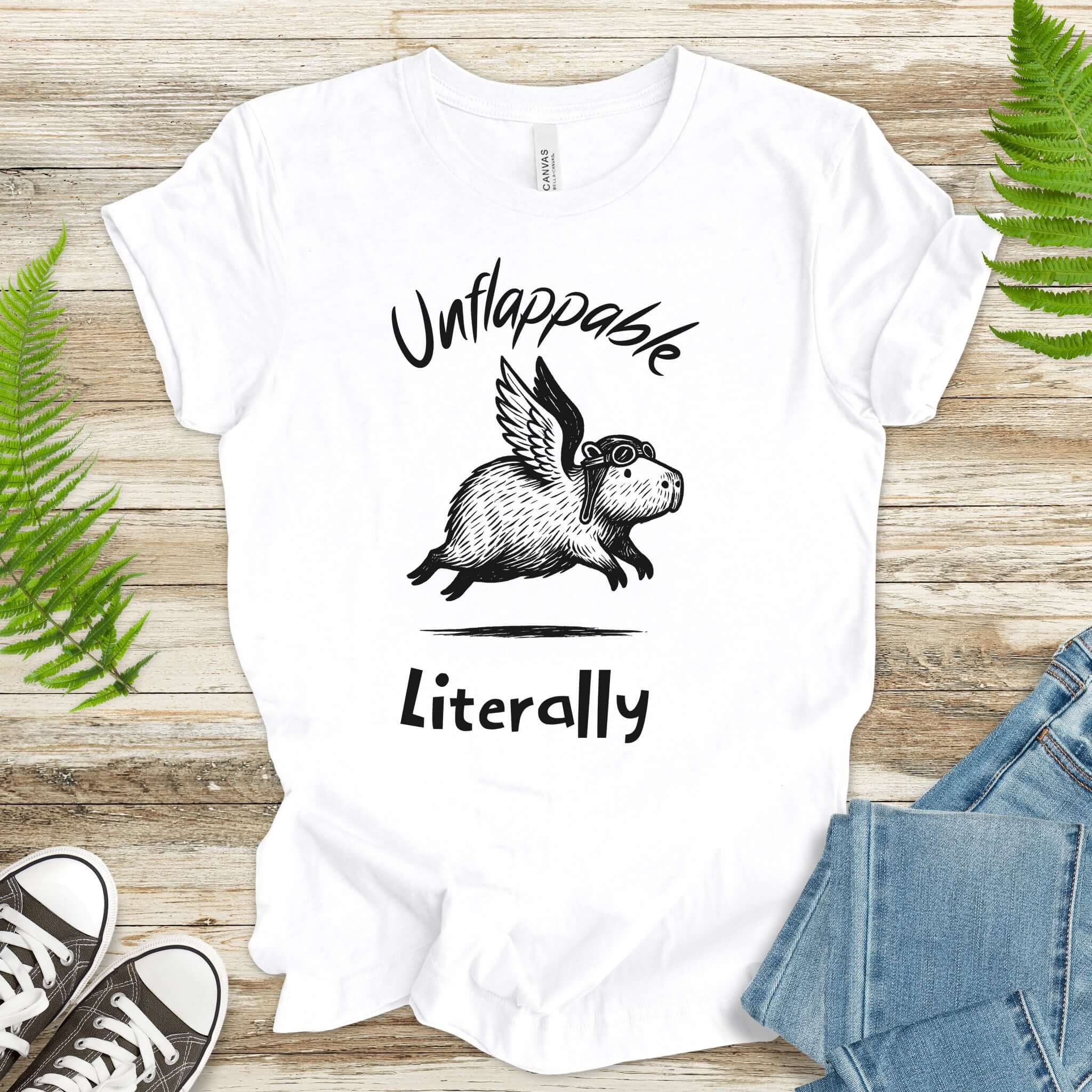 Capybara With Wings Unflappable Pilot T-Shirt