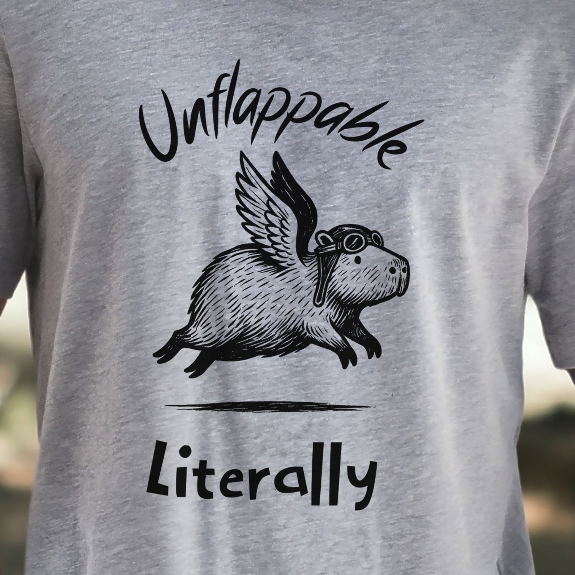 Capybara With Wings Unflappable Pilot T-Shirt