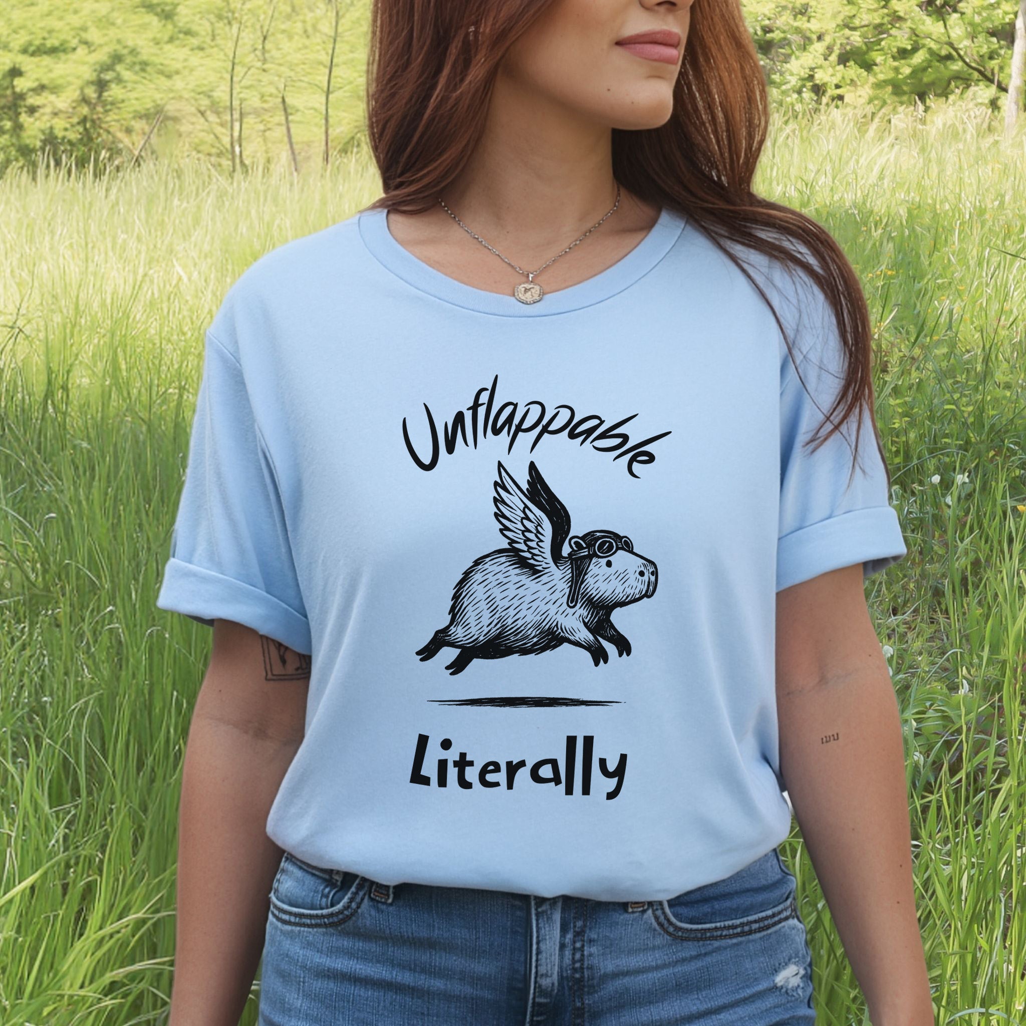 Capybara With Wings Unflappable Pilot T-Shirt