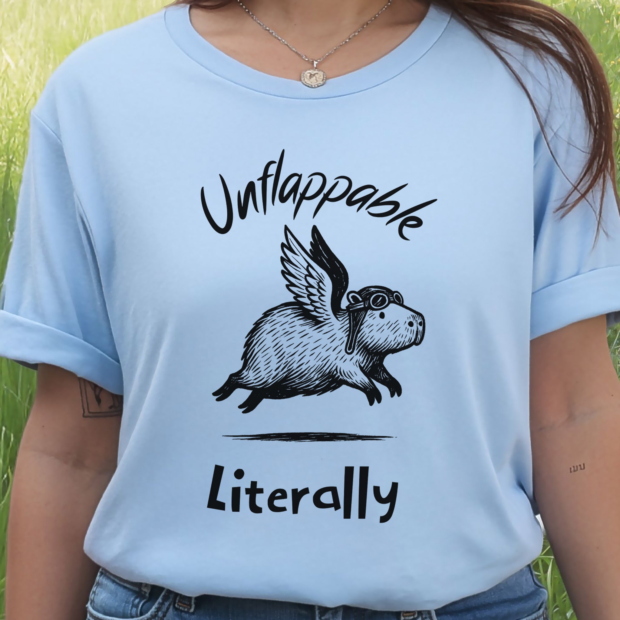 Capybara With Wings Unflappable Pilot T-Shirt
