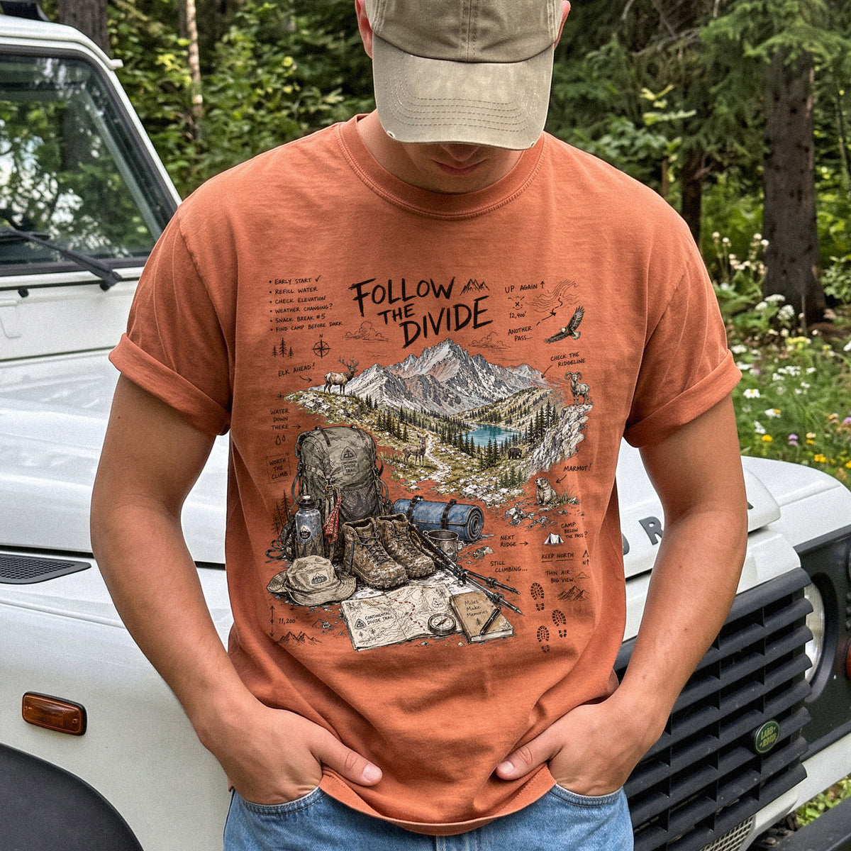 Follow the Divide Continental Divide Trail Comfort Colors Shirt – Hiking Adventure Tee