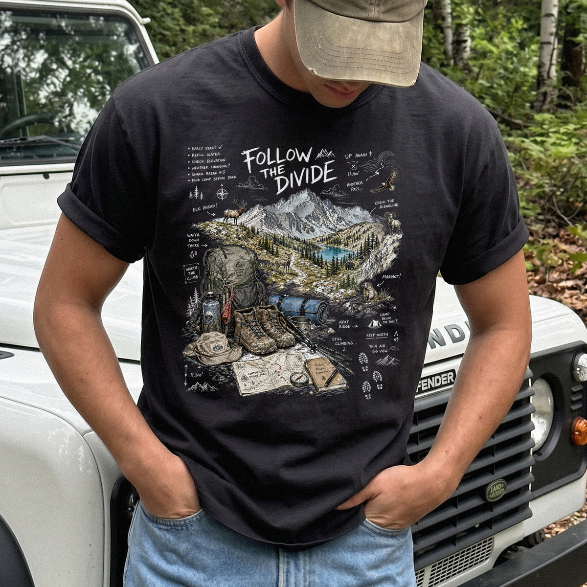Follow the Divide Continental Divide Trail Comfort Colors Shirt – Hiking Adventure Tee