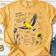 Follow the Flash of Yellow Comfort Colors Shirt – American Goldfinch Tee