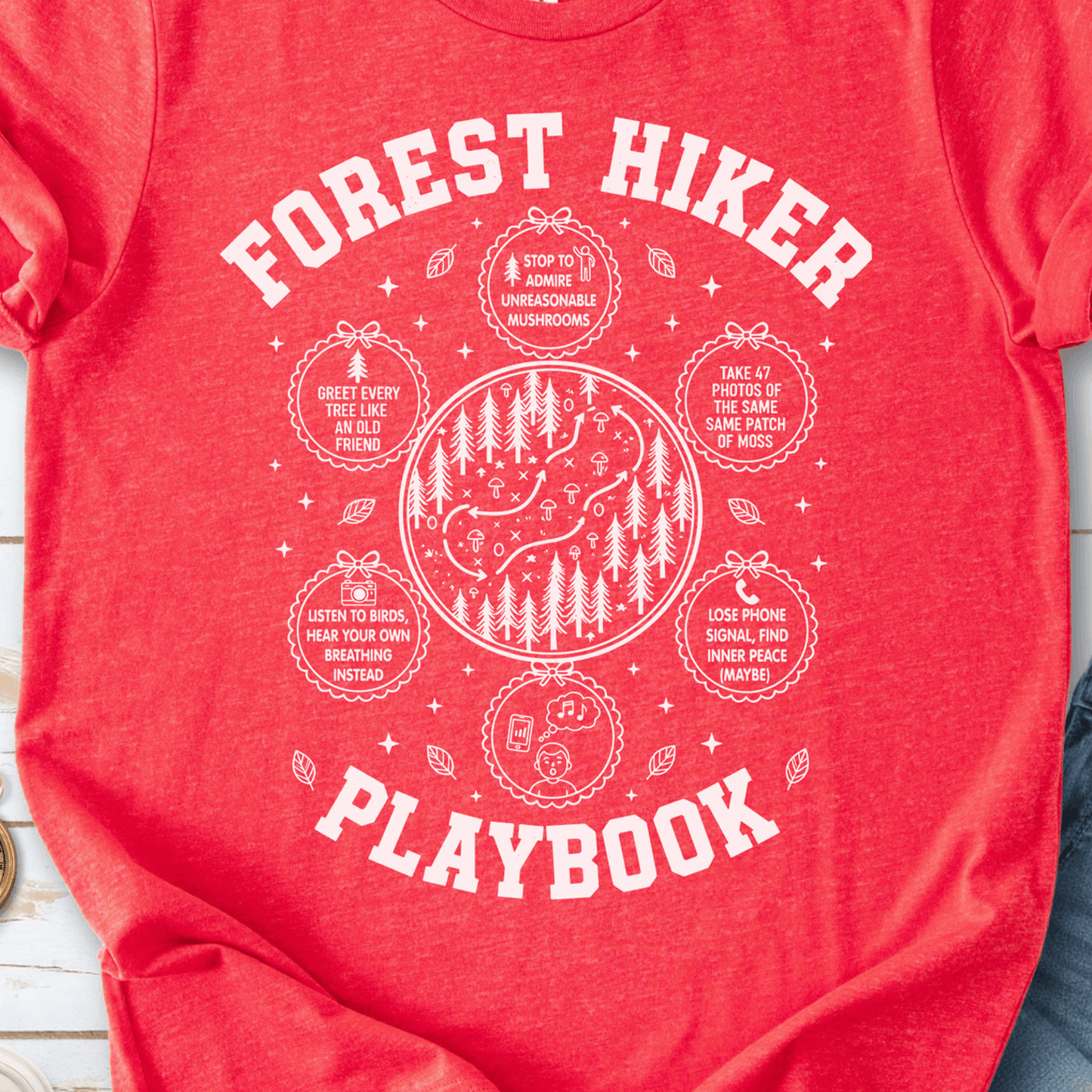 Forest Hiker Playbook T-Shirt – Whimsical Woodland Wanderer Tee