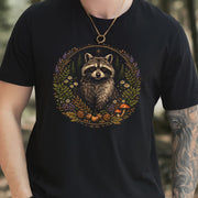 Forest Guardian Raccoon Botanical Wildflower T-Shirt