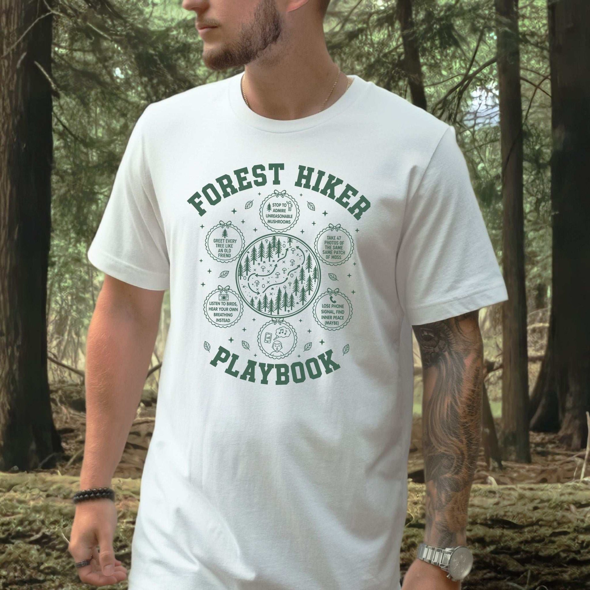 Forest Hiker Playbook T-Shirt – Whimsical Woodland Wanderer Tee