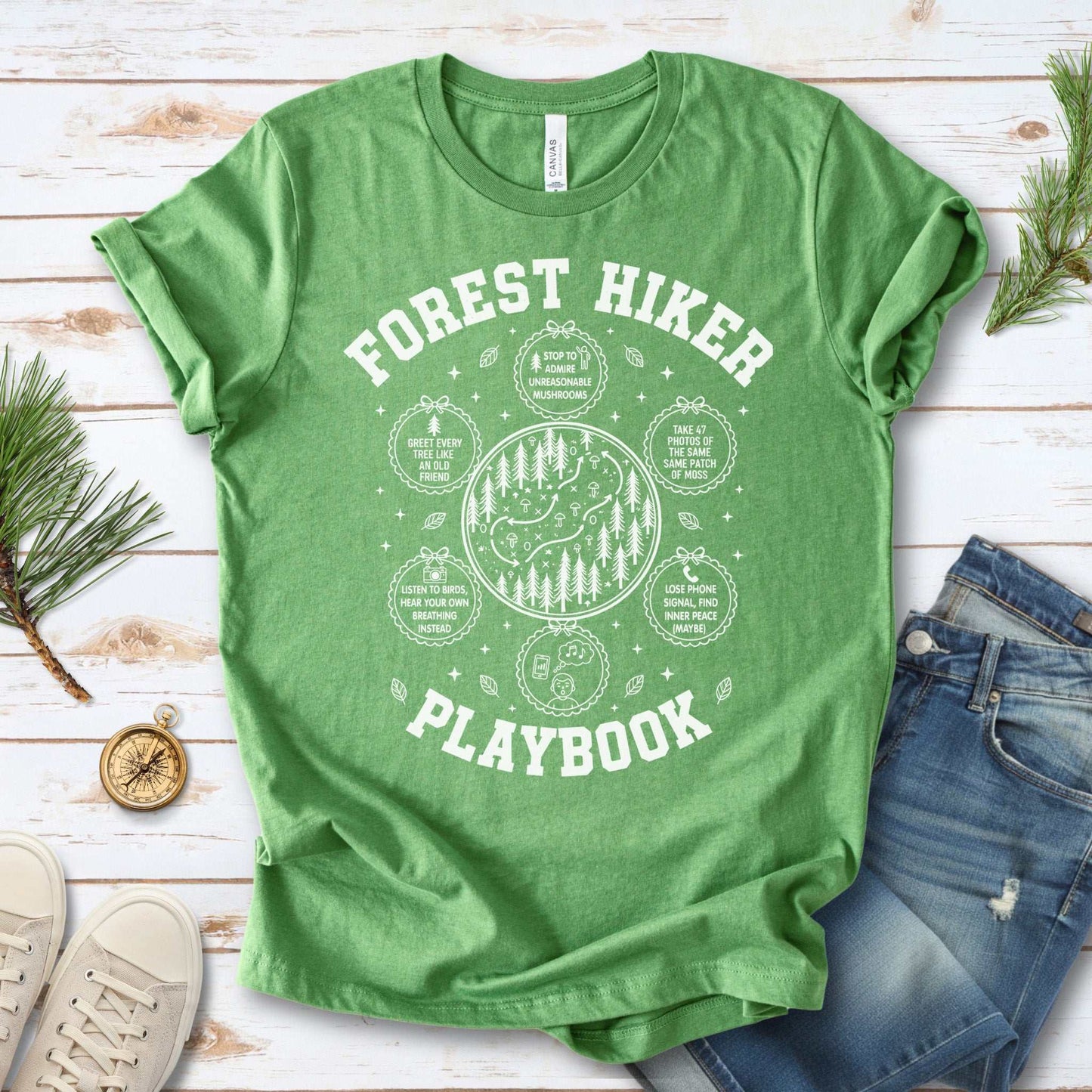 Forest Hiker Playbook T-Shirt – Whimsical Woodland Wanderer Tee