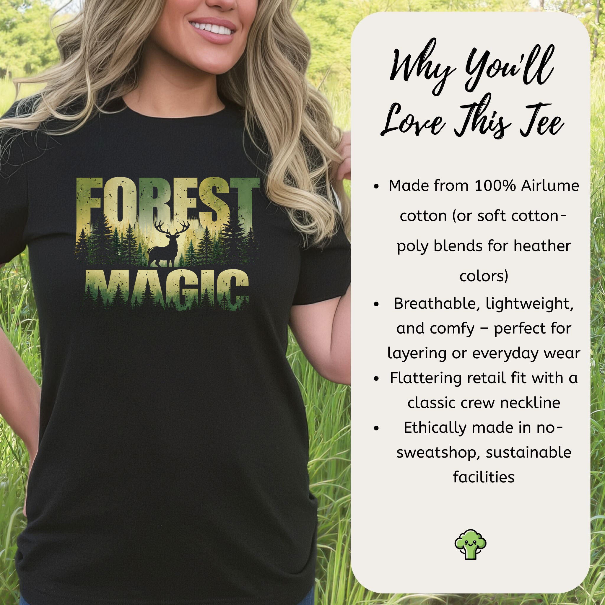 Forest Magic Mystic Deer Woodland Adventure T-Shirt