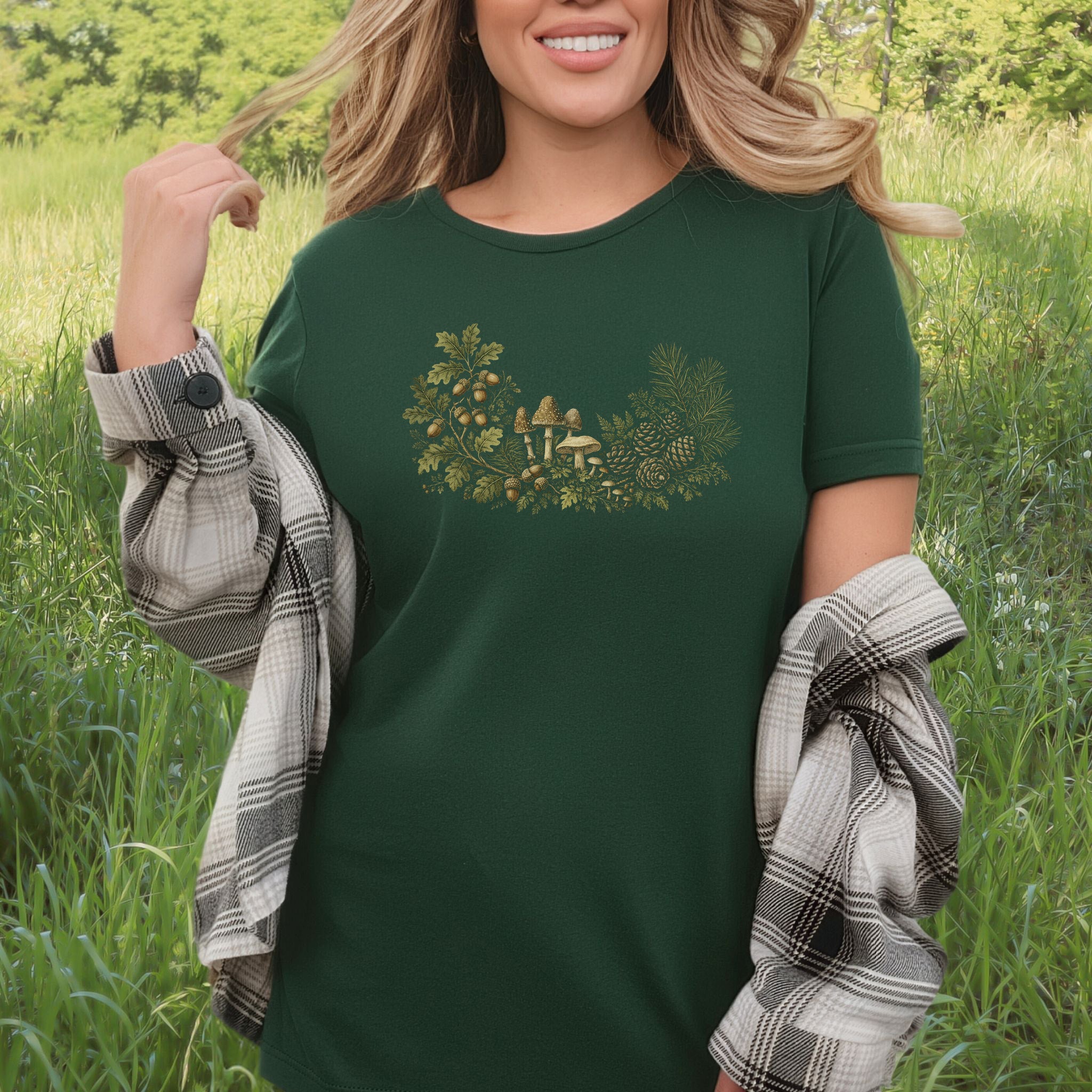 Forest Relics Acorn Mushroom Botanical Autumn T-Shirt