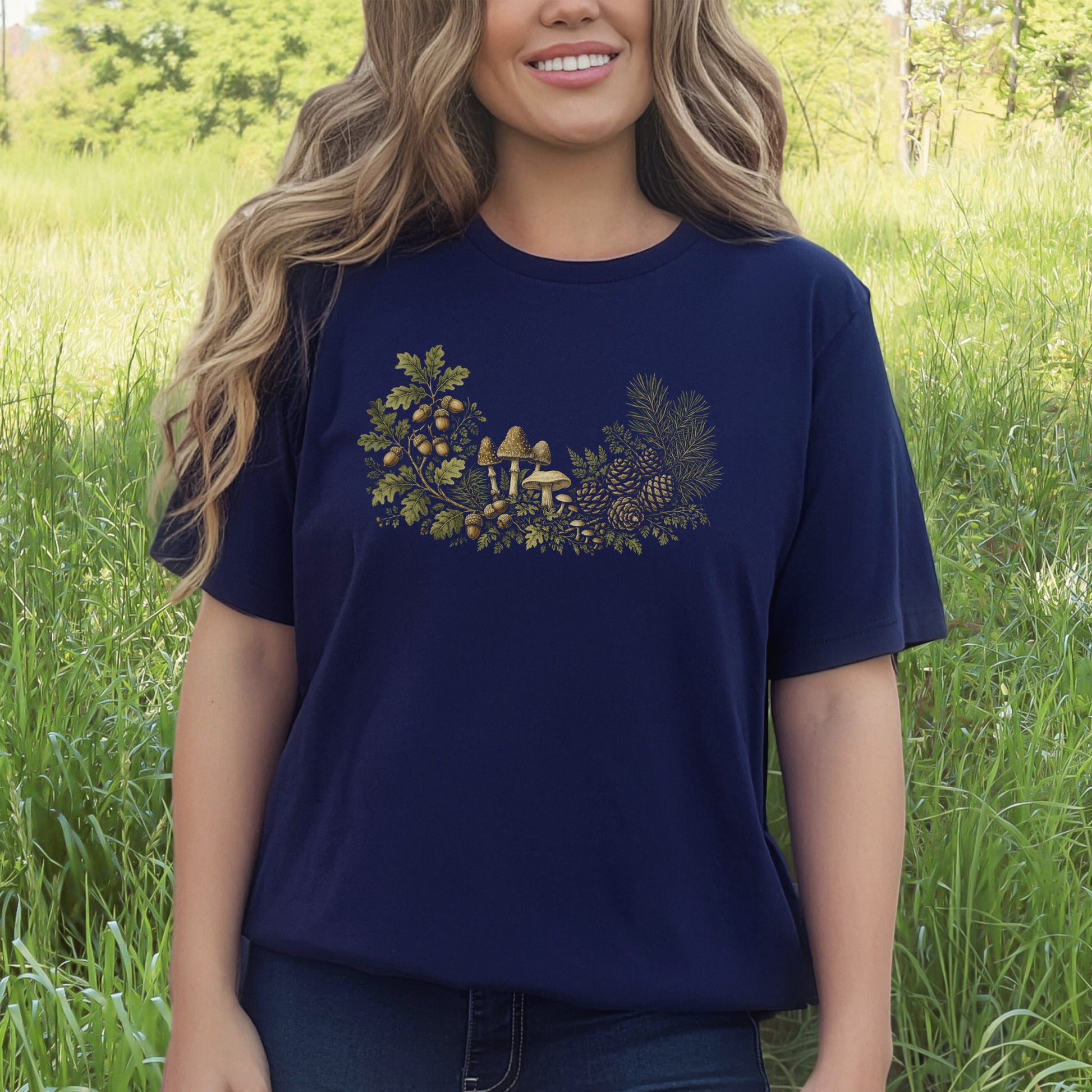 Forest Relics Acorn Mushroom Botanical Autumn T-Shirt