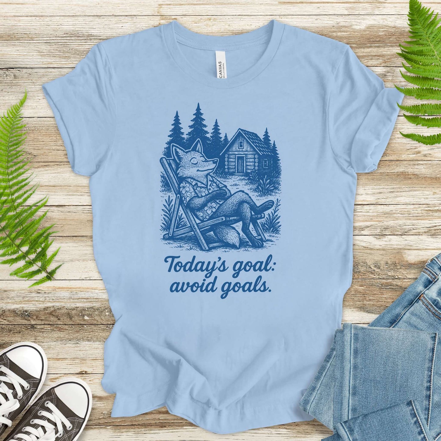Avoiding Goals Fox Shirt – Funny Cabin Life Hiking Vacation T-Shirt