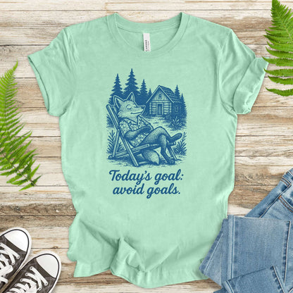 Avoiding Goals Fox Shirt – Funny Cabin Life Hiking Vacation T-Shirt