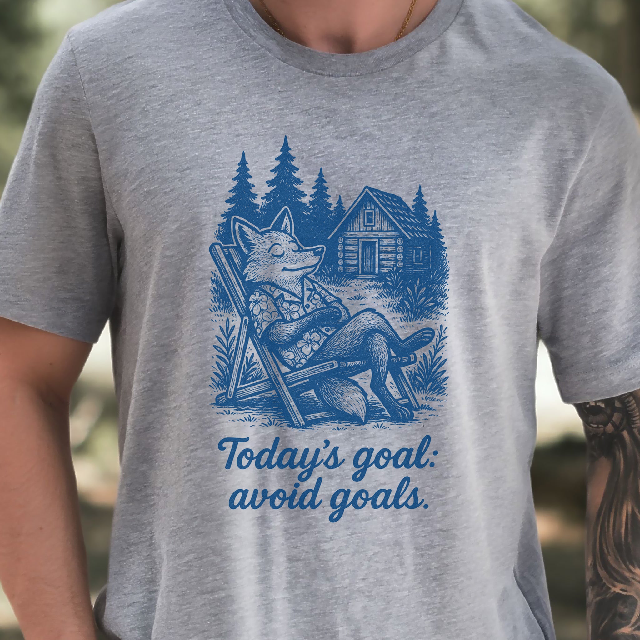 Avoiding Goals Fox Shirt – Funny Cabin Life Hiking Vacation T-Shirt