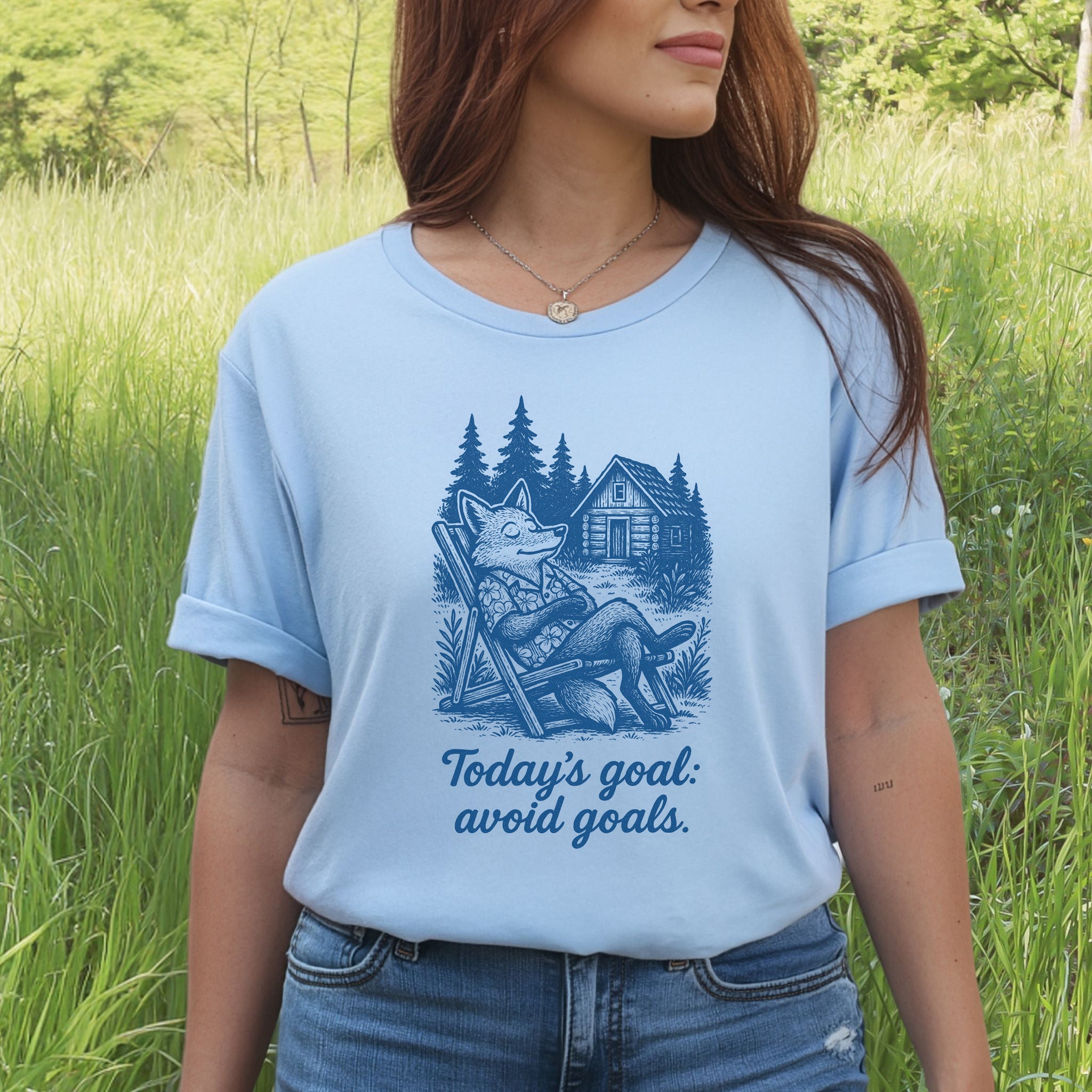 Avoiding Goals Fox Shirt – Funny Cabin Life Hiking Vacation T-Shirt