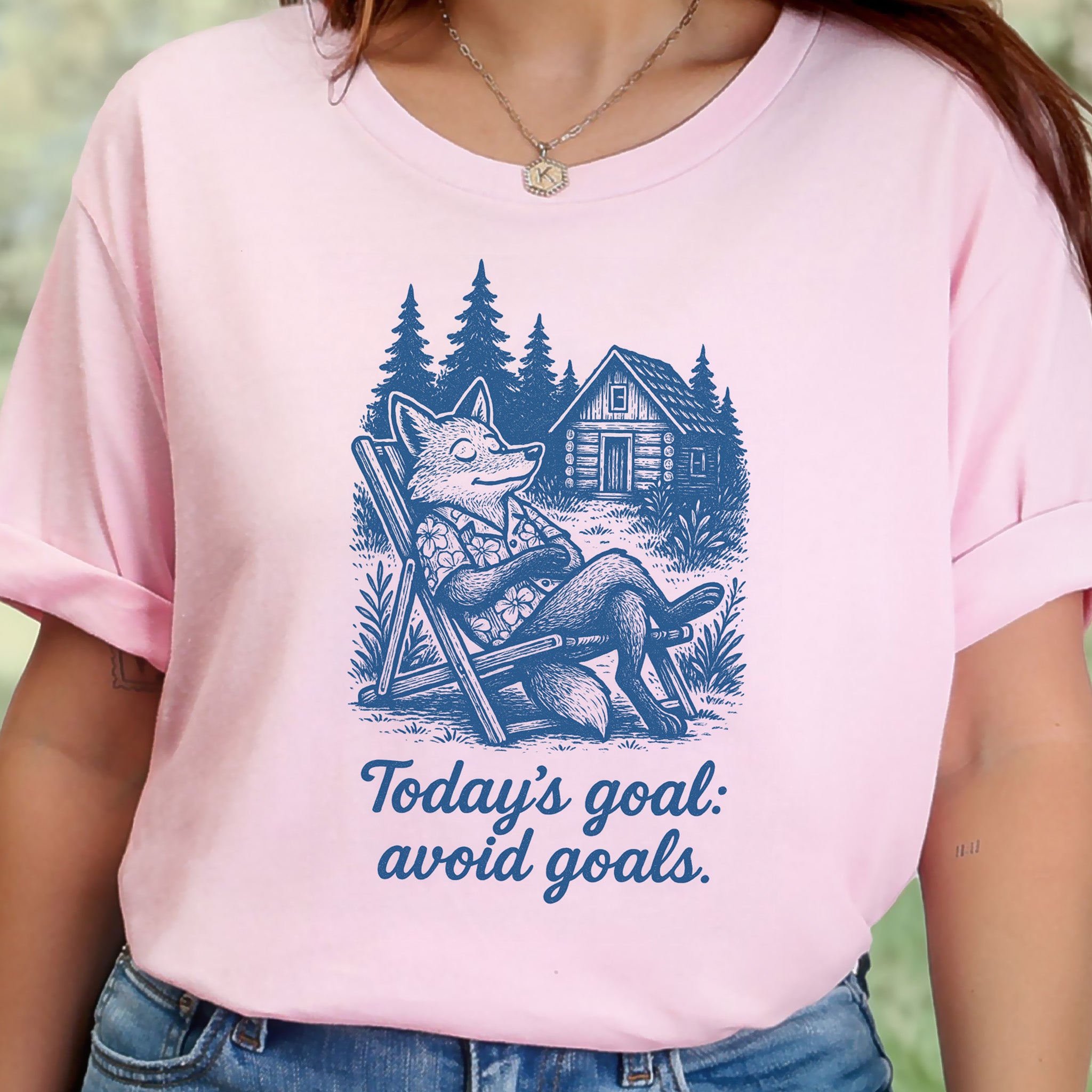 Avoiding Goals Fox Shirt – Funny Cabin Life Hiking Vacation T-Shirt