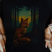 Fox Spirit Animal T-Shirt – Enchanted Forest Twilight Vibes