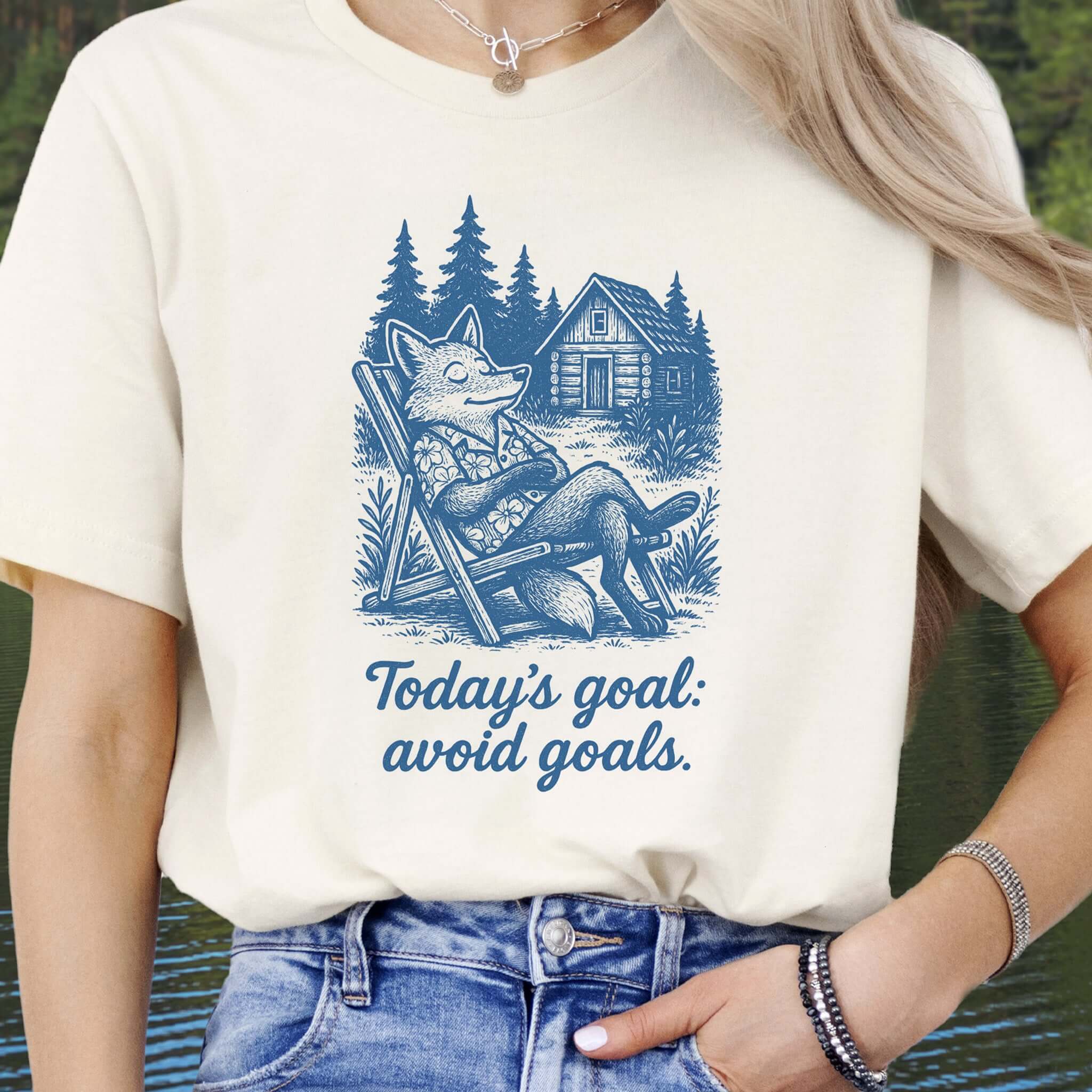 Avoiding Goals Fox Shirt – Funny Cabin Life Hiking Vacation T-Shirt