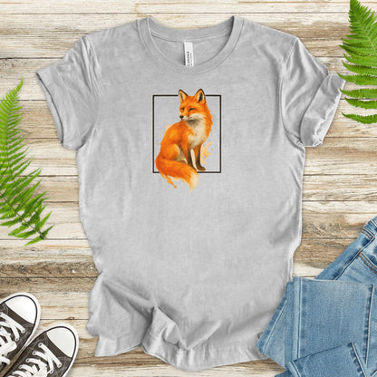 Fox Watercolor Style T-Shirt – Mystical Woodland Spirit