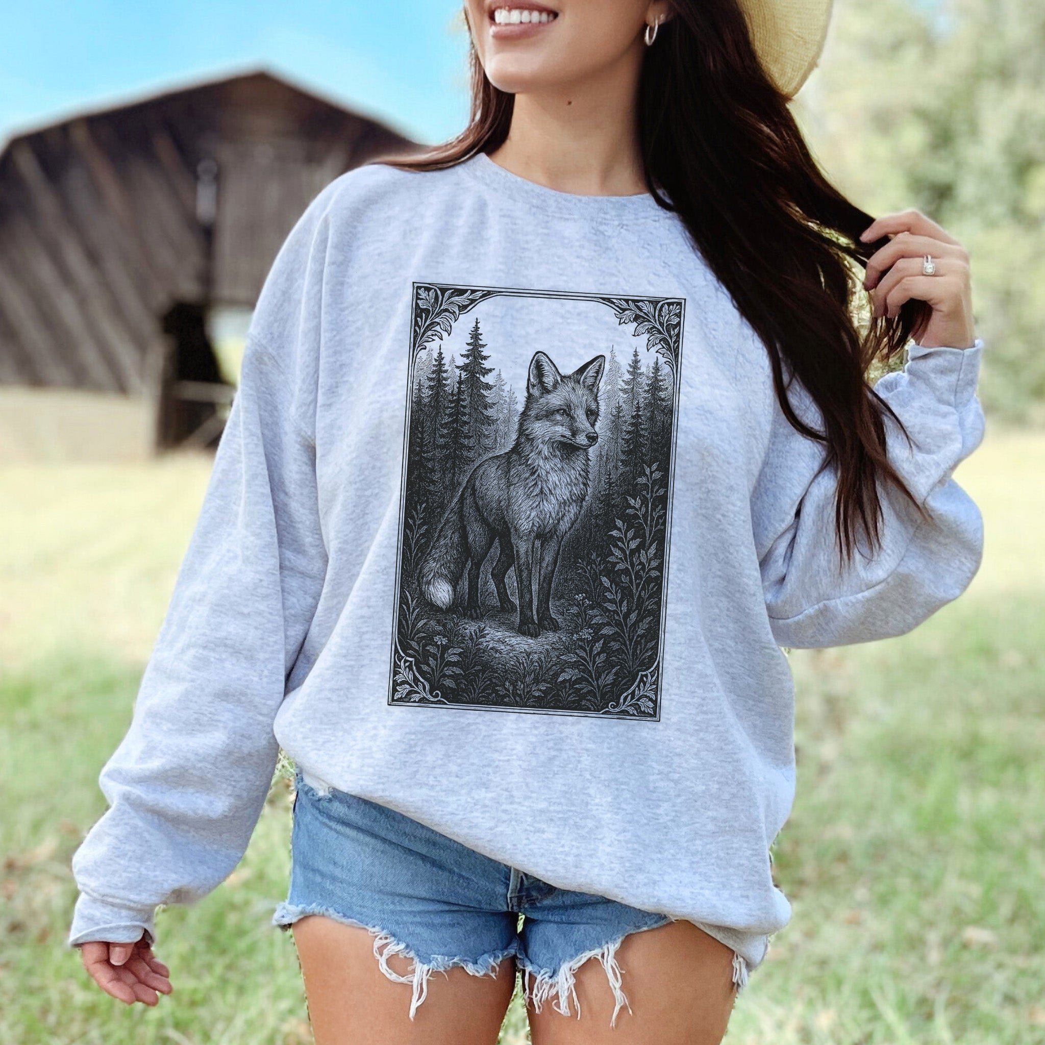 Forest Fox Sweatshirt – Clever Spirit Guide with Woodland Wisdom