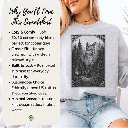 Forest Fox Sweatshirt – Clever Spirit Guide with Woodland Wisdom