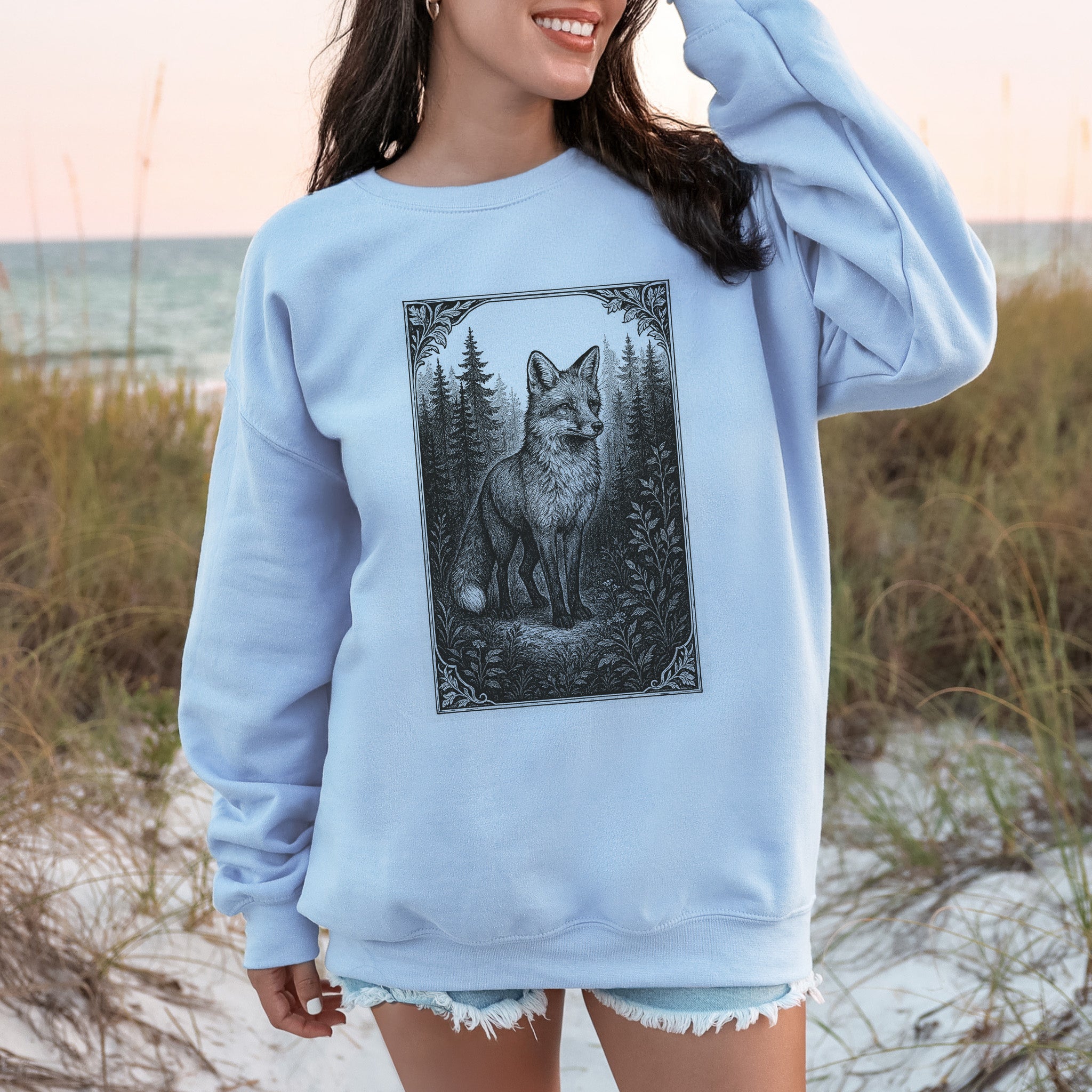 Forest Fox Sweatshirt – Clever Spirit Guide with Woodland Wisdom