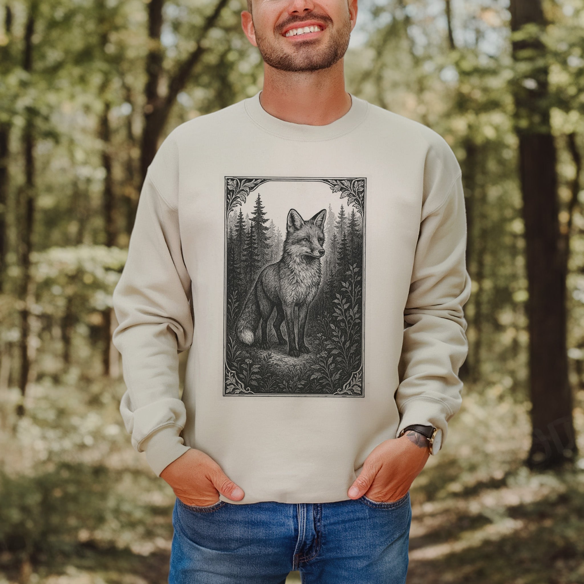 Forest Fox Sweatshirt – Clever Spirit Guide with Woodland Wisdom