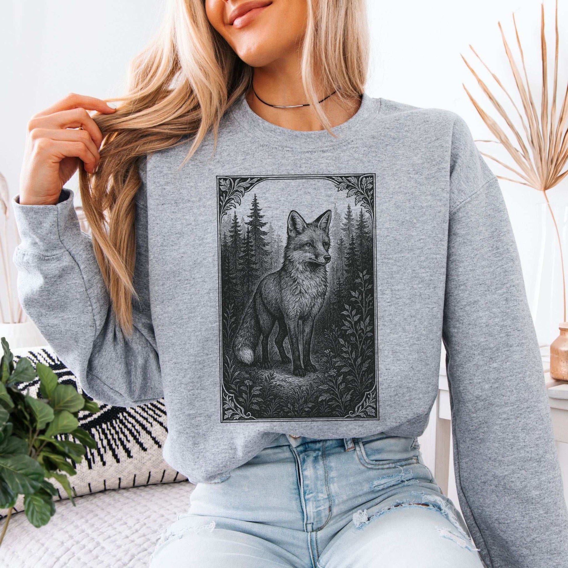 Forest Fox Sweatshirt – Clever Spirit Guide with Woodland Wisdom