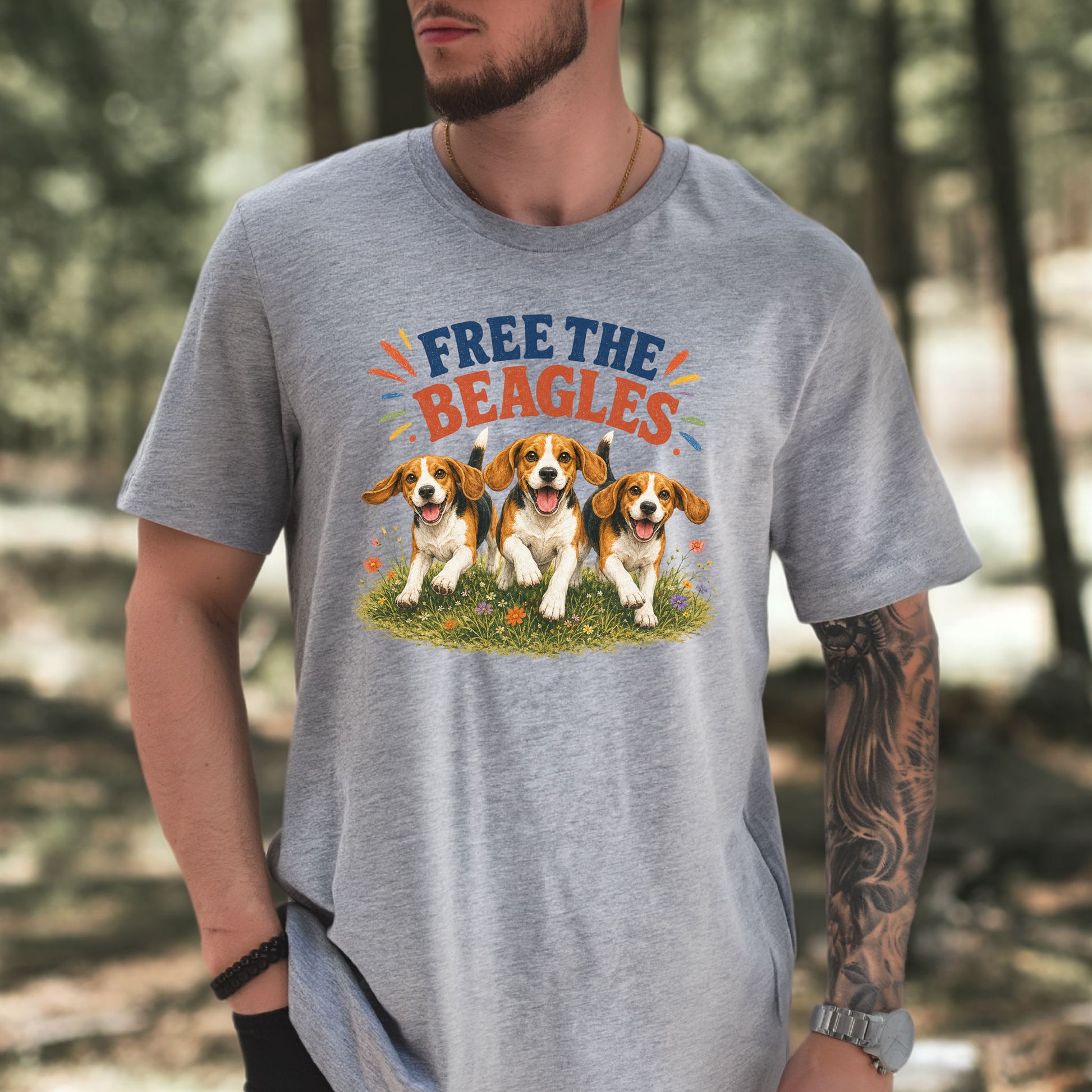 Free the Beagles End Animal Testing Rescue Dog Wildflower T-Shirt
