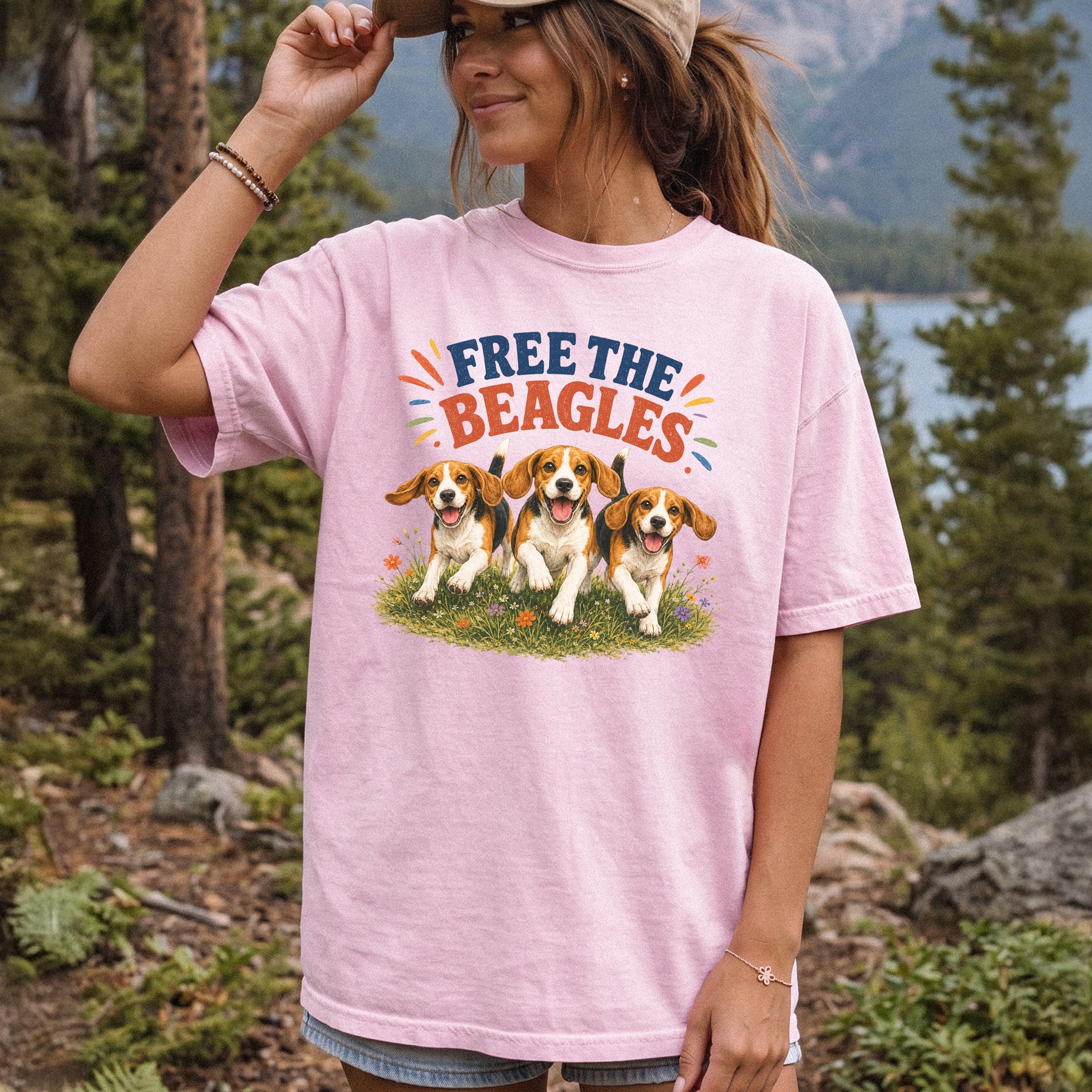 Free the Beagles Comfort Colors Shirt – Rescue Dog Wildflower Tee