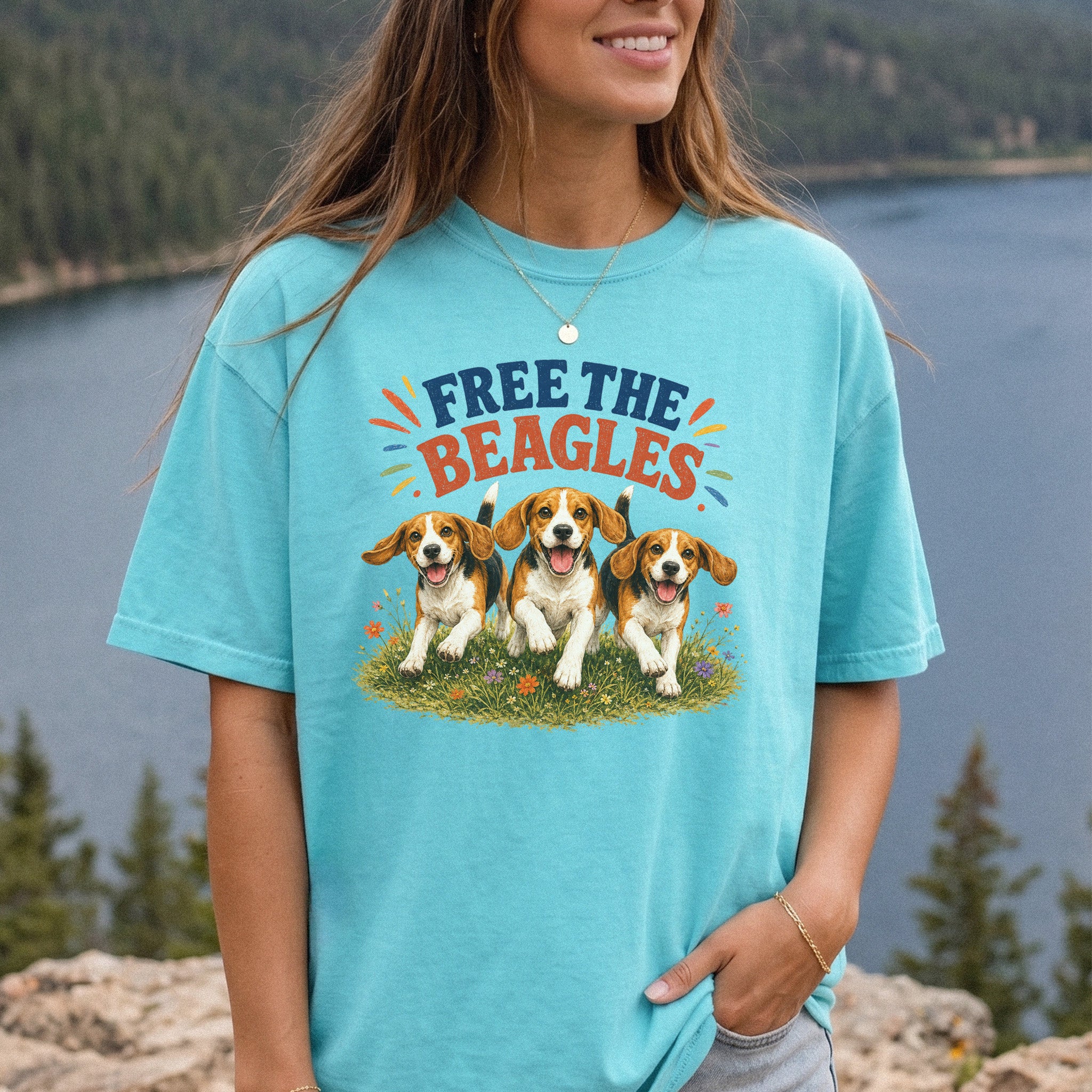 Free the Beagles Comfort Colors Shirt – Rescue Dog Wildflower Tee