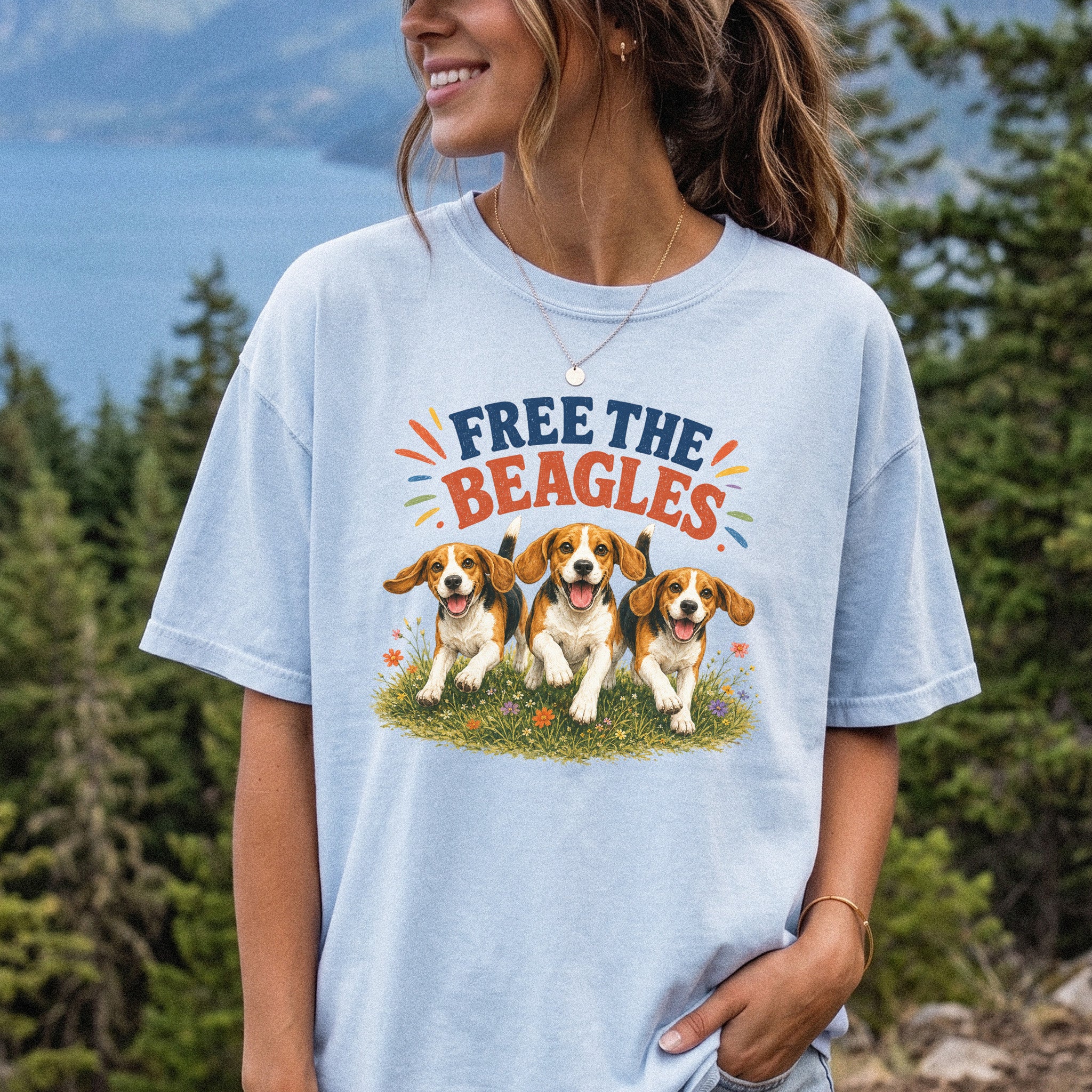 Free the Beagles Comfort Colors Shirt – Rescue Dog Wildflower Tee