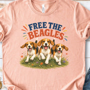 Free the Beagles End Animal Testing Rescue Dog Wildflower T-Shirt