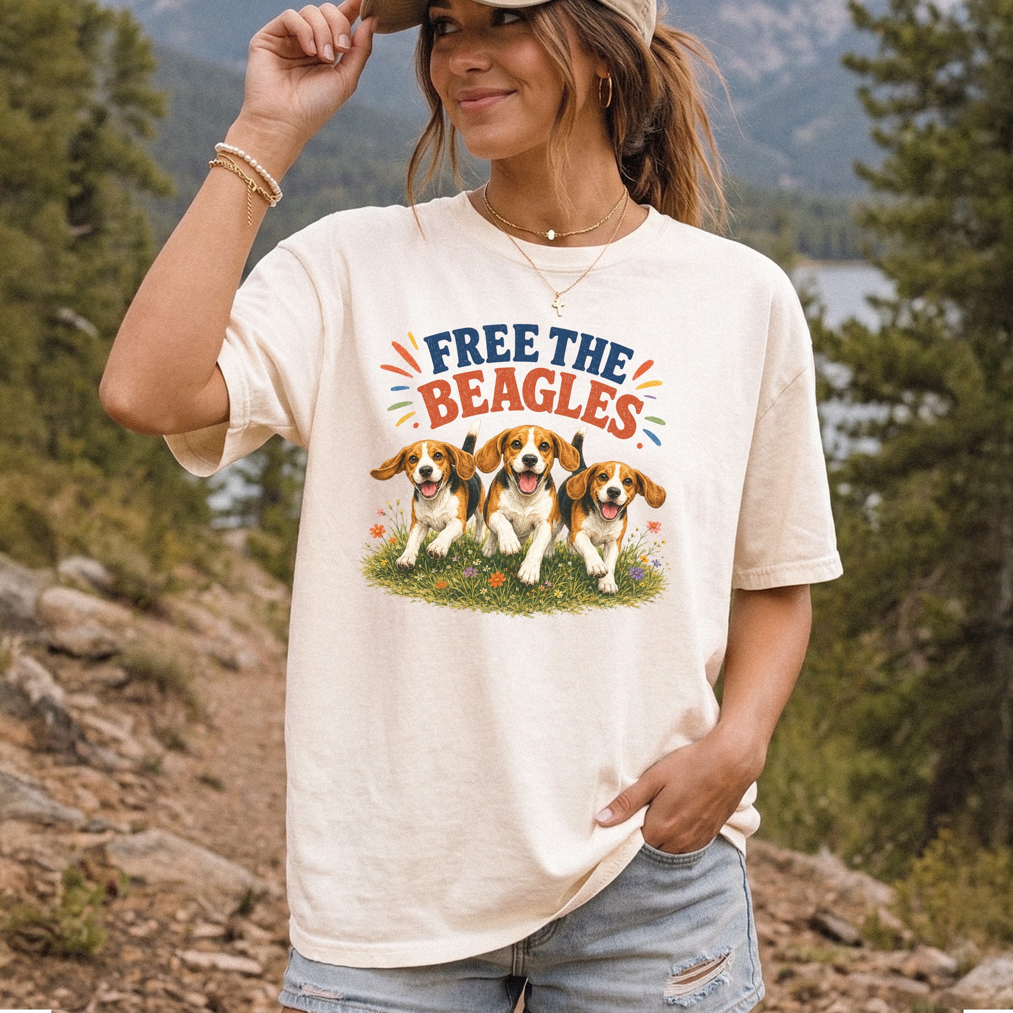 Free the Beagles Comfort Colors Shirt – Rescue Dog Wildflower Tee