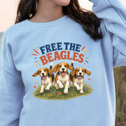 Free the Beagles End Animal Testing Rescue Dog Wildflower Sweatshirt