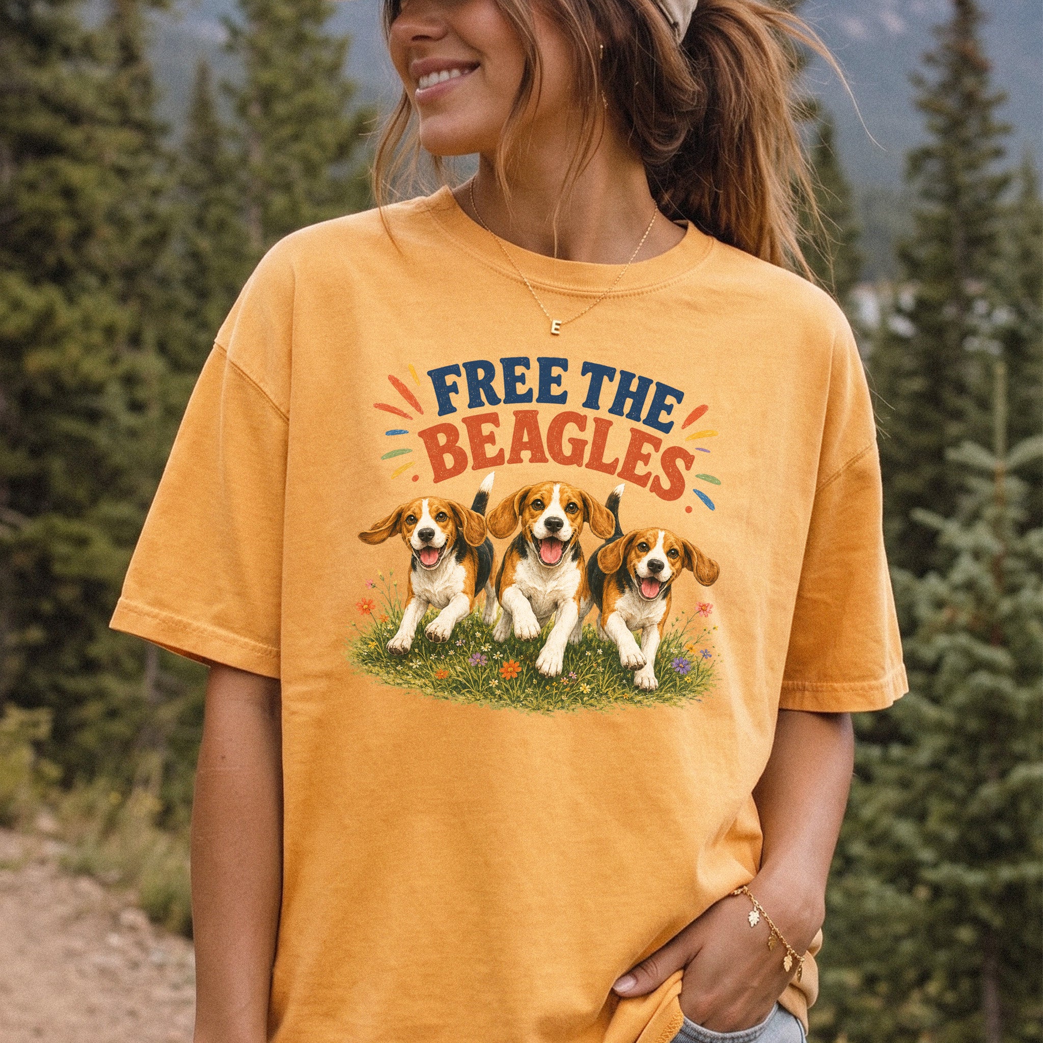 Free the Beagles Comfort Colors Shirt – Rescue Dog Wildflower Tee