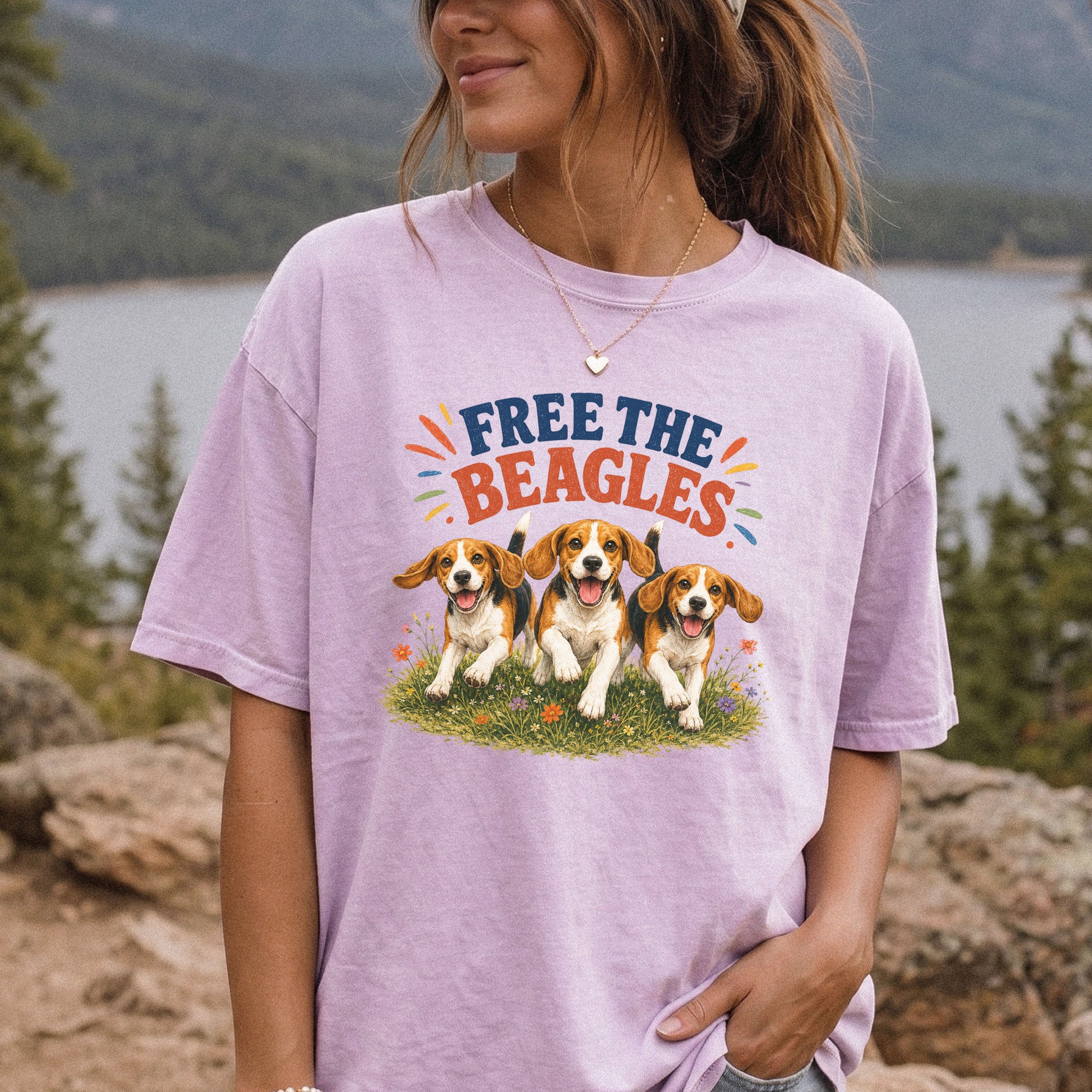Free the Beagles Comfort Colors Shirt – Rescue Dog Wildflower Tee