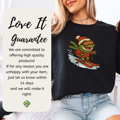 Froggy Ski Fun Sweatshirt – Funny Winter Sports Frog Christmas Vibes