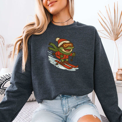 Froggy Ski Fun Sweatshirt – Funny Winter Sports Frog Christmas Vibes