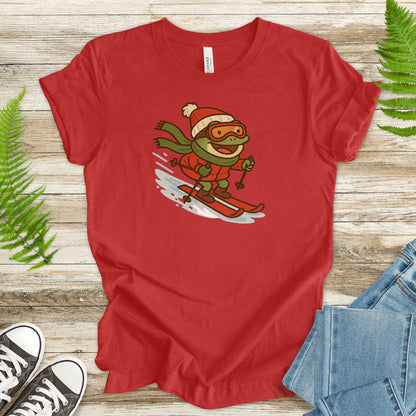 Froggy Ski Fun T-Shirt – Funny Winter Sports Frog Christmas Tee