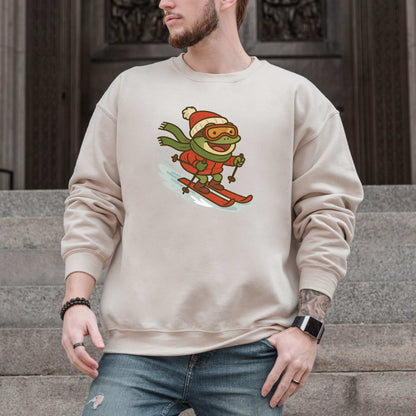 Froggy Ski Fun Sweatshirt – Funny Winter Sports Frog Christmas Vibes