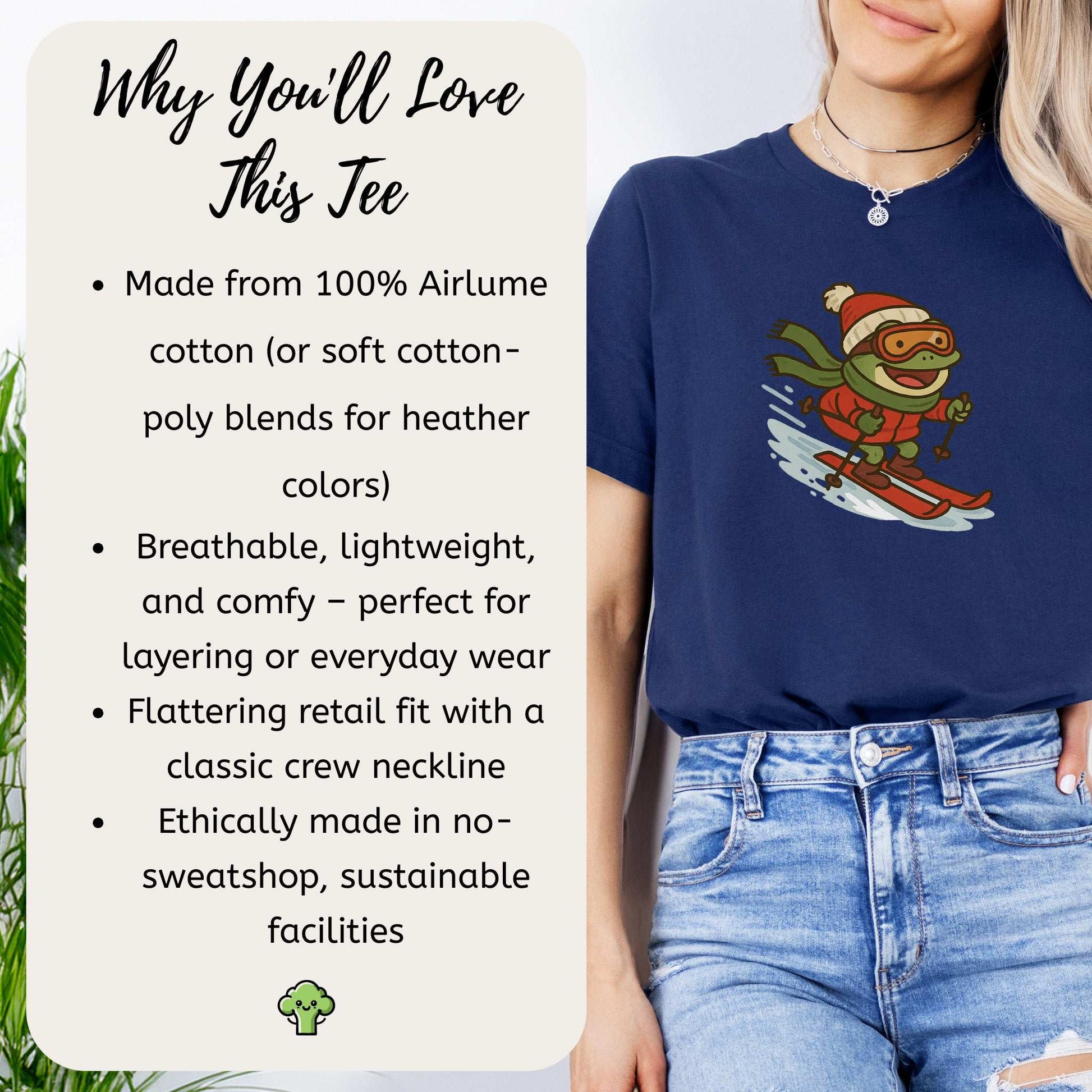Froggy Ski Fun T-Shirt – Funny Winter Sports Frog Christmas Tee